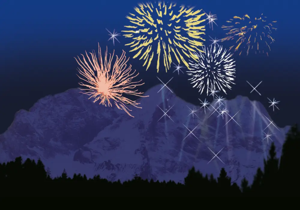 New Year's Eve fireworks in the sky