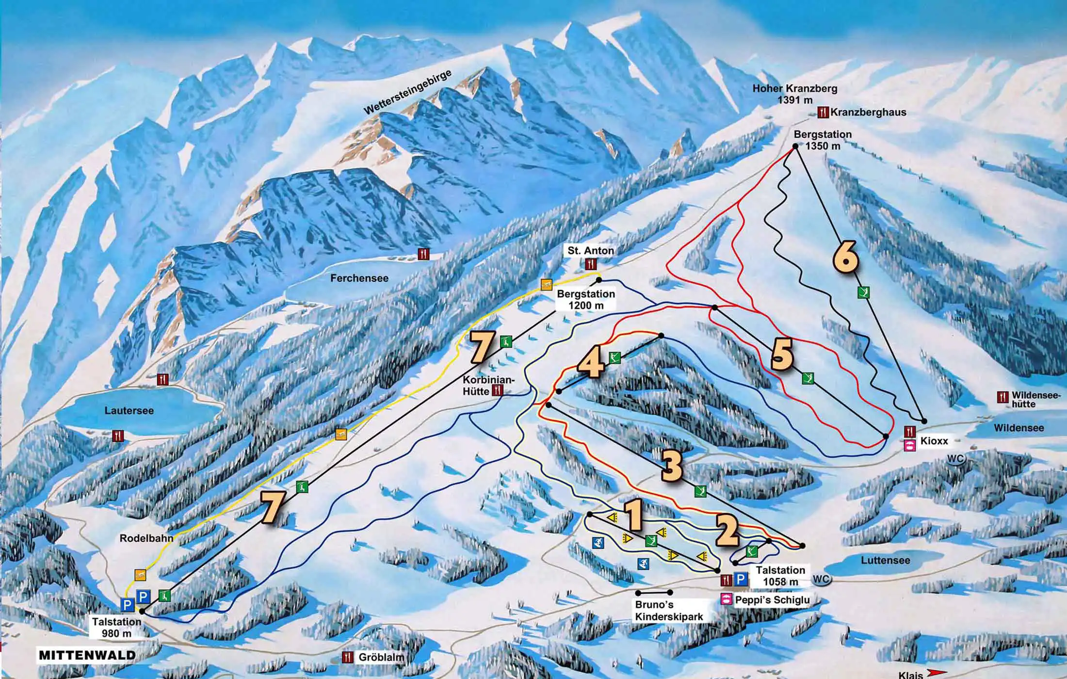 Karte Skigebiet Luttensee/Kranzberg