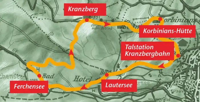 Karte Wandertour Kranzgebiet